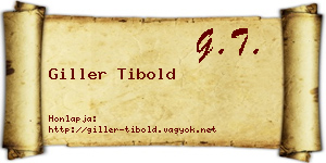 Giller Tibold névjegykártya